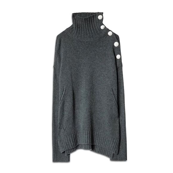 Zadig & Voltaire NWT Alma Cashmere Turtleneck‎ Sweater Bleu De Cris XS MSRP$798 - Picture 1 of 7